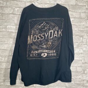 Mossy Oak faded Graphic Long Sleeve Tee size XL double sided